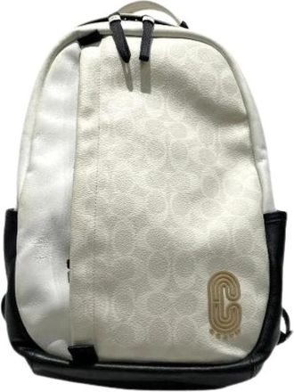 Coach Pre-owned Backpacks, male, White, Size: ONE SIZE Pre-owned Signature Backpack
