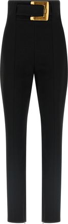 Balmain Belted Pantaloni Nero-Donna