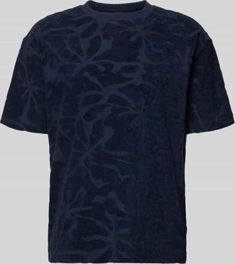 Boss Orange by Hugo Boss BOSS Orange Regular Fit T-Shirt aus Baumwoll-Mix Modell TE_FLOWER in Marine, Gr&ouml;&szlig;e XXXL