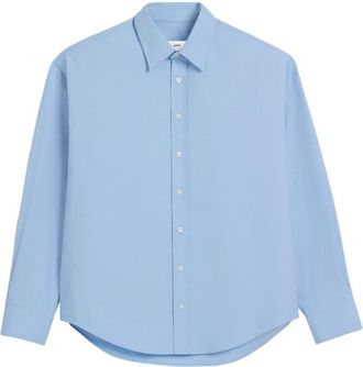 Ami embroidered-logo cotton shirt - unisex - Cotton - M - Blue