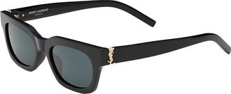 Saint Laurent Black Rectangular Sunglasses