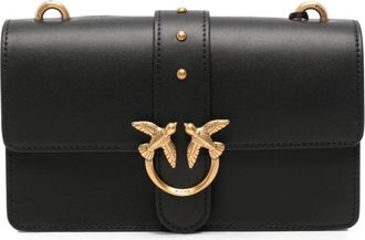 Pinko Love Bag One Mini - Dames - Schoudertassen - Zwart - ONE Size - Leer - Tassen