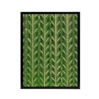 Artery8 Vintage Japanese Botanical Pattern Framed Canvas Wall Art Print Korin in Green | Size: W24 x H32