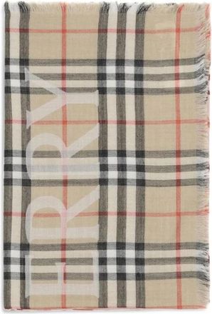 Burberry Luxueuze Zachte Wollen Sjaal - Heren - Wintersjaals - Beige - ONE Size - Wol - Accessoires
