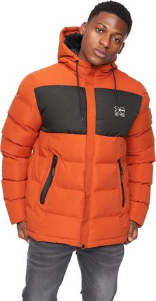Crosshatch Mens Tenthley Embossed Padded Jacket (Burnt Orange) - Size X-Large