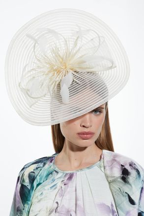 Karen Millen Womens Feather Detail Fascinator - White - One Size