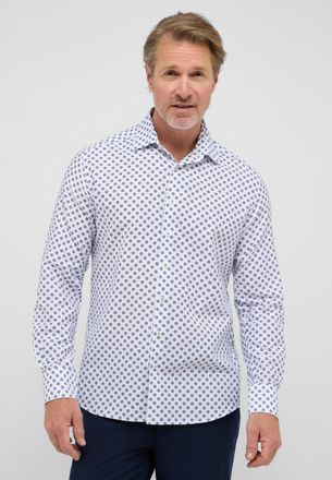 Eterna Langarmhemd ETERNA MODERN FIT, Herren, Gr. 40, Normalgr&ouml;ssen, blau, Twill, 59% Baumwolle, 41% Leinen, tailliert, Manschette, Hemden Langarmhemd, EASY 