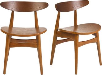 Miliboo Sillas Escandinavas De Madera Oscura Fresno (juego De 2) Walford