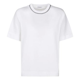 Brunello Cucinelli Brunello Cucinelli, T-Shirts, female, White, Size: M Jersey T-shirt