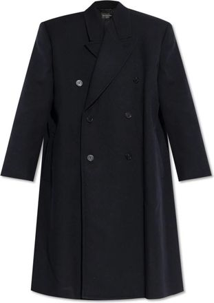 Balenciaga Double-breasted jas - Dames - Mantel - Blauw - S - Wol - Jassen