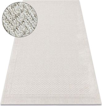 RugsX Rugsx - Carpet origi 3739 cream - Frame, herringbone flat-woven sisal string beige 116x170 cm