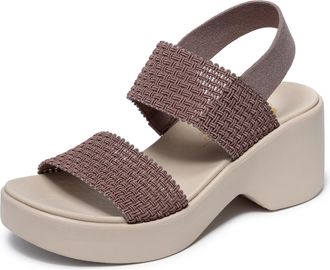 Skechers Womens Cali Day Wedge Sandal, Brown, 5 UK