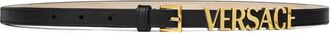 Versace Cintura in pelle con logo - Nero
