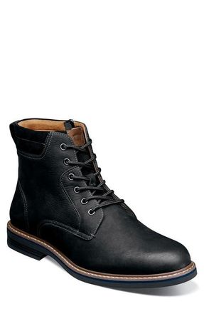 Florsheim Norwalk Plain Toe Lace-Up Boot in Black at Nordstrom, Size 10