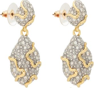 Alexis Bittar Alexis Bittar Solanales Pav&eacute; 14kt Gold-plated Drop Earrings - Silver - One Size