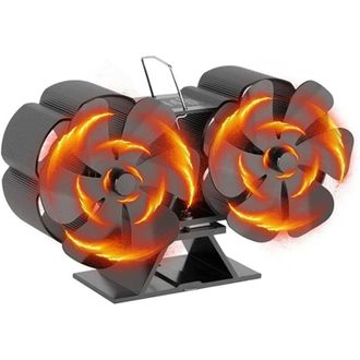 OEM Ventilador Silencioso De 12 Aspas Para Estufa De Le&ntilde;a - Distribuci&oacute;n Eficiente Del Calor - Temperatura De Funcionamiento 50-350 &deg;c -crezuo