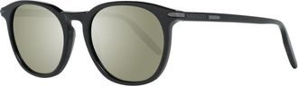 Serengeti Eyewear Round Unisex Shiny Black Mineral Polarized 555nm Arlie - One Size