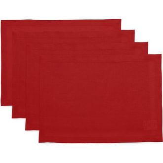 Solino Home Linen Placemats - Fete, 14 x 19 in Red at Nordstrom, Size Medium