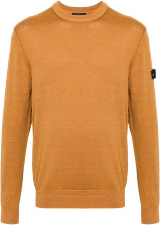 Peuterey logo-patch sweater - men - Wool - XXXL - Brown