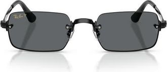 Ray-Ban 54mm Polarized Oval Sunglasses in Black /Dark Grey Polar at Nordstrom