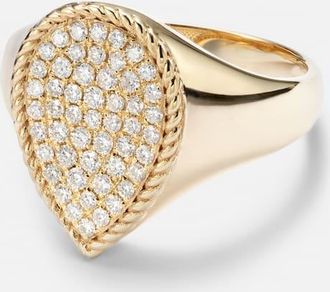 Yvonne Léon Yvonne Léon Anello da mignolo in oro giallo 18kt con diamanti