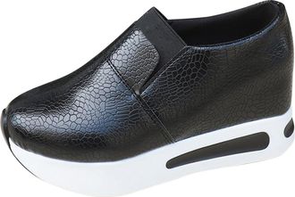 Generic Women Shoe and Autumn Foreign Trade Large Size Elegant Temperament Head Layer Leather Casual Shoes Slip in Trainers Women (Black, 6.5)