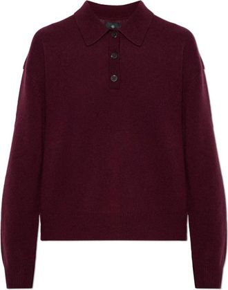 Anine Bing Truien & Vesten, Dames, Rood, XS, Wol, Lee Polo Sweater