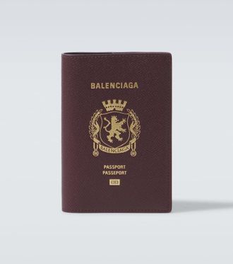 Balenciaga Logo leather passport holder