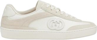 Gucci Schoenen, Dames, Wit, 39 EU, Leer, Witte Veterschoenen met Amandel Teen