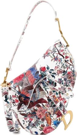 Dior Saddle Handbag with Strap Hand Painted Leather Medium shoulder bag - Multicolore