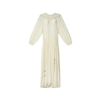 Isabel Marant Nydia Lace Bib Dress - female - Isabel Marant - Maxi Dresses - Beige - S - Dresses