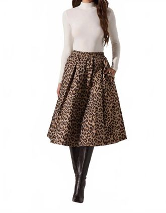 Astr Andolina Midi Skirt In Leopard