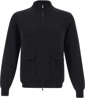 FILIPPO DE LAURENTIIS Wollen trui met halve rits van kasjmier - Heren - Vesten - Grijs - XL - Wol - Truien & Vesten