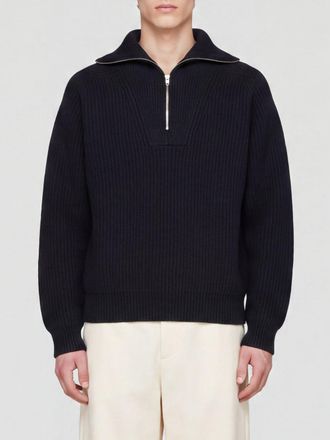 Jil Sander High Neck Half-Zip Jumper in Pure Wool