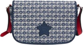 Gucci Pre-owned Interlocking G 664143 - Dames - Vintage Schoudertas - Blauw - ONE Size - Leer - Vintage