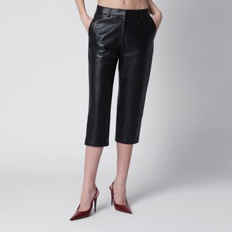 Frankie Shop Pantaloni Lior capri in pelle neri
