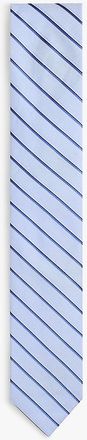 Tommy Hilfiger Mens Stripe Linen-Silk Blend Tie - Blue