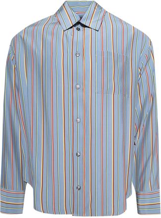 The Elder Statesman Camicia a righe jacquard - Blu