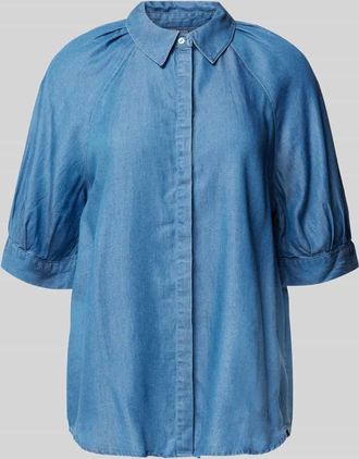 Soyaconcept Regular Fit Bluse aus Lyocell in Jeansblau, Gr&ouml;&szlig;e XL