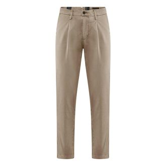 Bomboogie Pantaloni Tapered Fit in Gabardine di Cotone - - Trousers - Uomo - Beige - W33