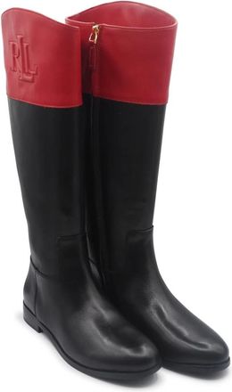 Ralph Lauren Justine II Hoge Laars - Dames - Hoge Laarzen - Zwart - 36 1/2 EU - Katoen - Schoenen