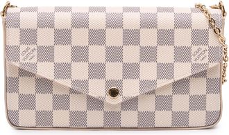 Louis Vuitton Pre-owned Womens Damier Azur Pochette Felicie - Ivory Textile - One Size