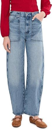 Madewell Balloon Jeans With Military Pockets In Raebrook Wash Womens Jeans Mckinney Wash : 32 30, Cotton/Denim