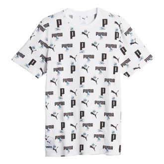 Puma Smurfs All Out Print T-Shirt White 622190-02