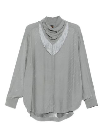 BOSS fringe-detail blouse - Grey