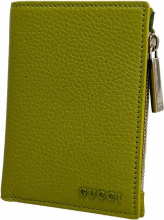 Gucci Gray Khaki Leather Wallet (Bi-Fold) (Pre-Owned)