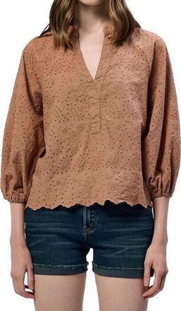 Dear John Denim Carmelita Blouse In Biscuit Embroidery