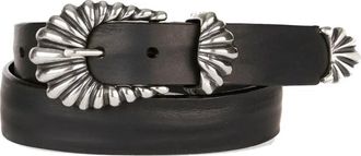 BRAVE Unisex Lorali Leather Belt In Black Silver