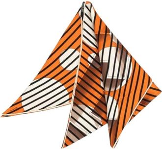 Herm&egrave;s Pre-owned H Au Galop Zijden Sjaal - Dames - Vintage Accessoires - Oranje - ONE Size - Vintage