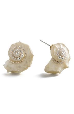 BaubleBar Santana Faux Pearl Statement Earrings in White at Nordstrom